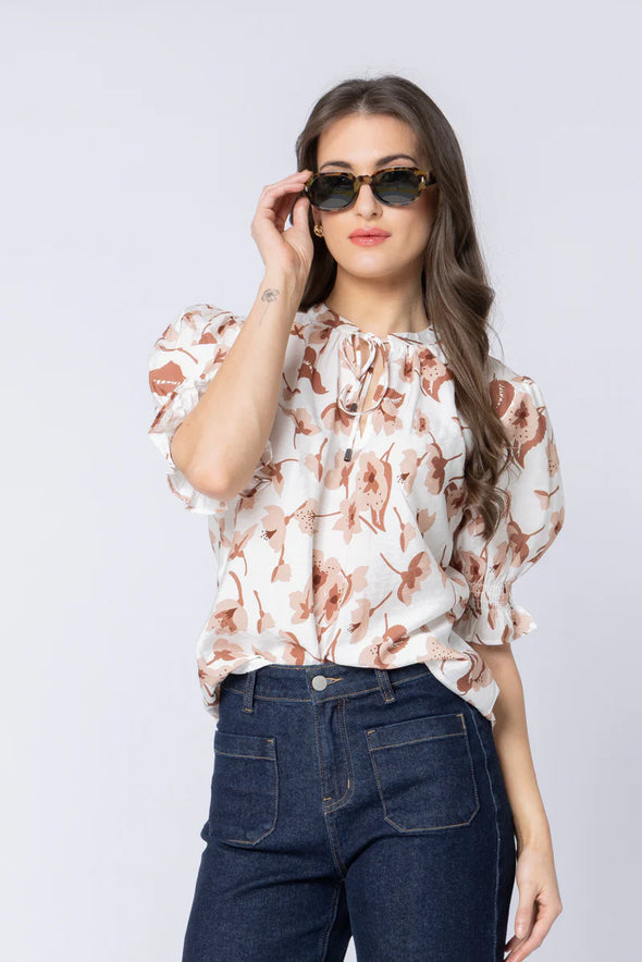 Leila + Luca Honey Blouse Latte Bloom
