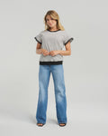 Classic stripe
Tonal neckline and hem binding
Feminine lace sleeve cuffs
Easy, versatile fit
Perfect for everyday or dressier styling