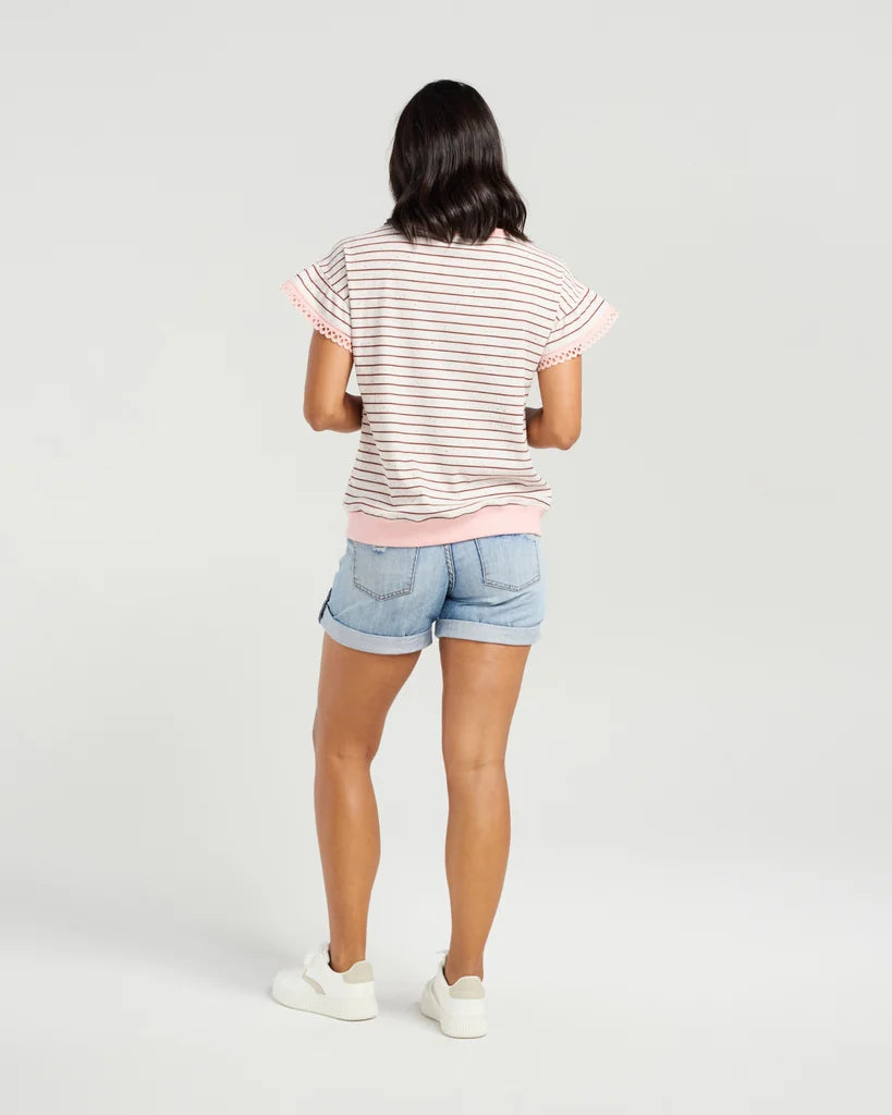 NMBR Rose Dovie Top Dusky Stripe