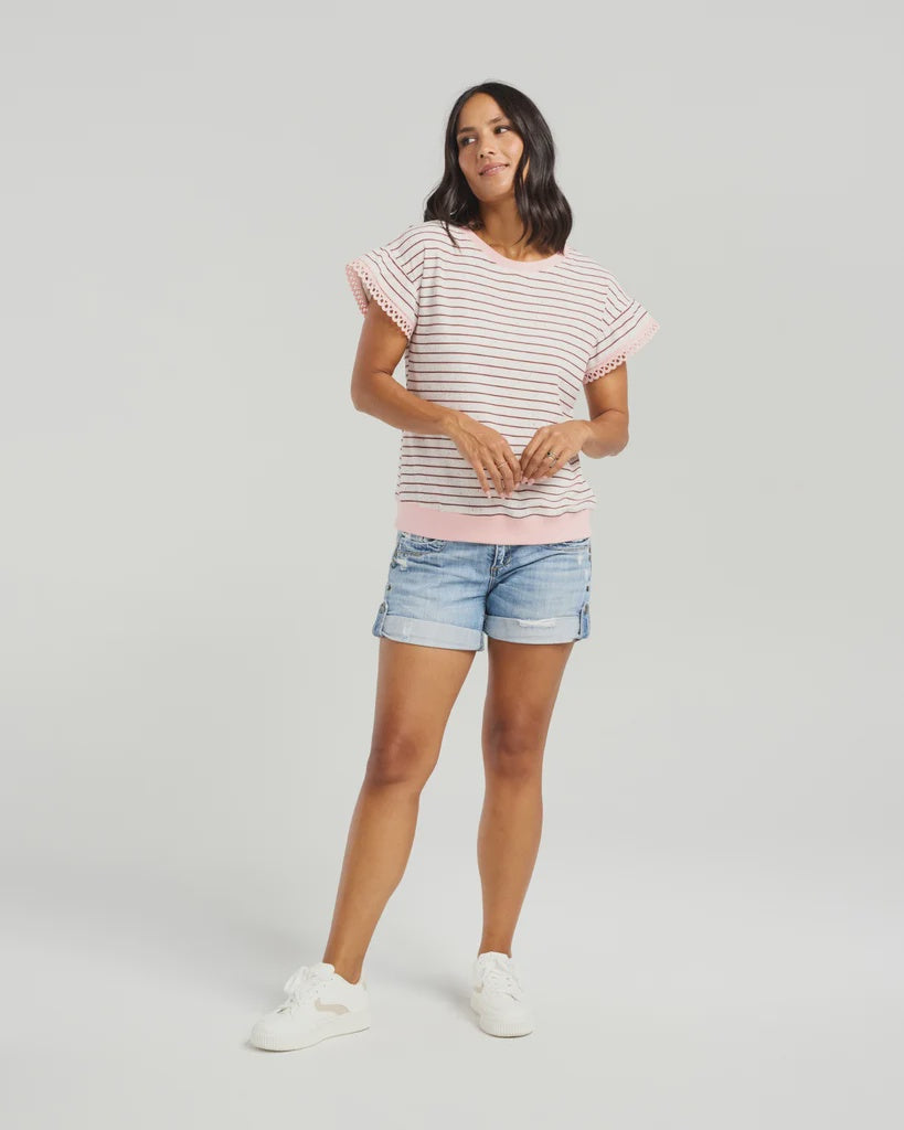 NMBR Rose Dovie Top Dusky Stripe