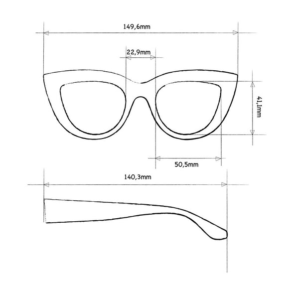 Frame colour: Pink Havana

Lens colour: Brown Gradient

Light Filter Category 3 (8–18% transmission) — ideal for bright sunlight

UV400 protection for complete eye safety

Signature Cat Eye silhouette with raised corners and large lenses