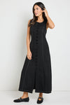 Re:Union Guide Black Contrast Stitch Maxi Vest Dress