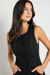 Re:Union Guide Black Contrast Stitch Maxi Vest Dress