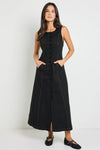 Re:Union Guide Black Contrast Stitch Maxi Vest Dress