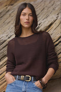Re:Union Dawn Dark Chocolate Crochet Knit Jumper