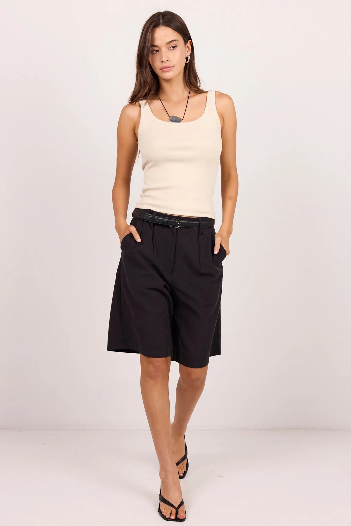Re:Union Pebble Stone Rib Singlet Tank