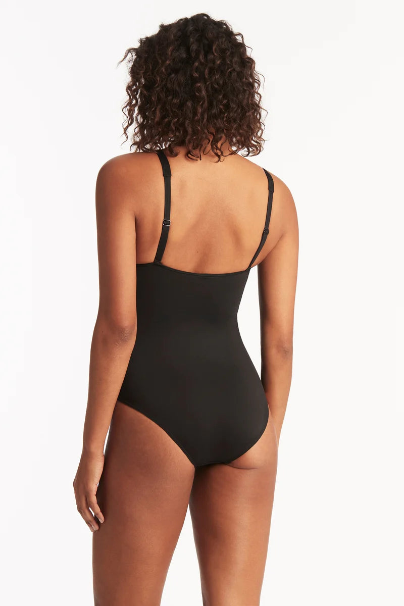 Sea Level Twist Front Multifit One Piece Black