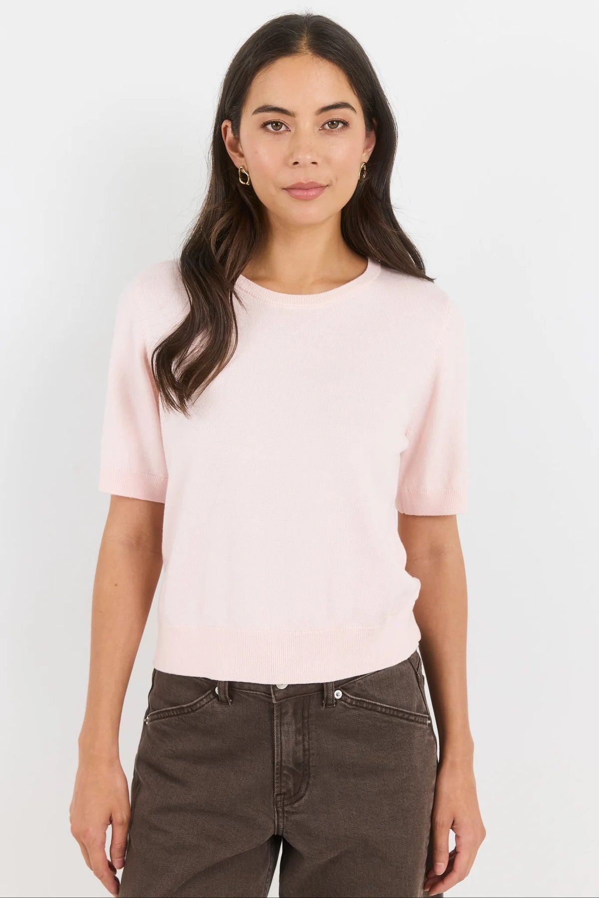 Stories Be Told Edition Blush Crewneck Cashmere Blend Knit Tee