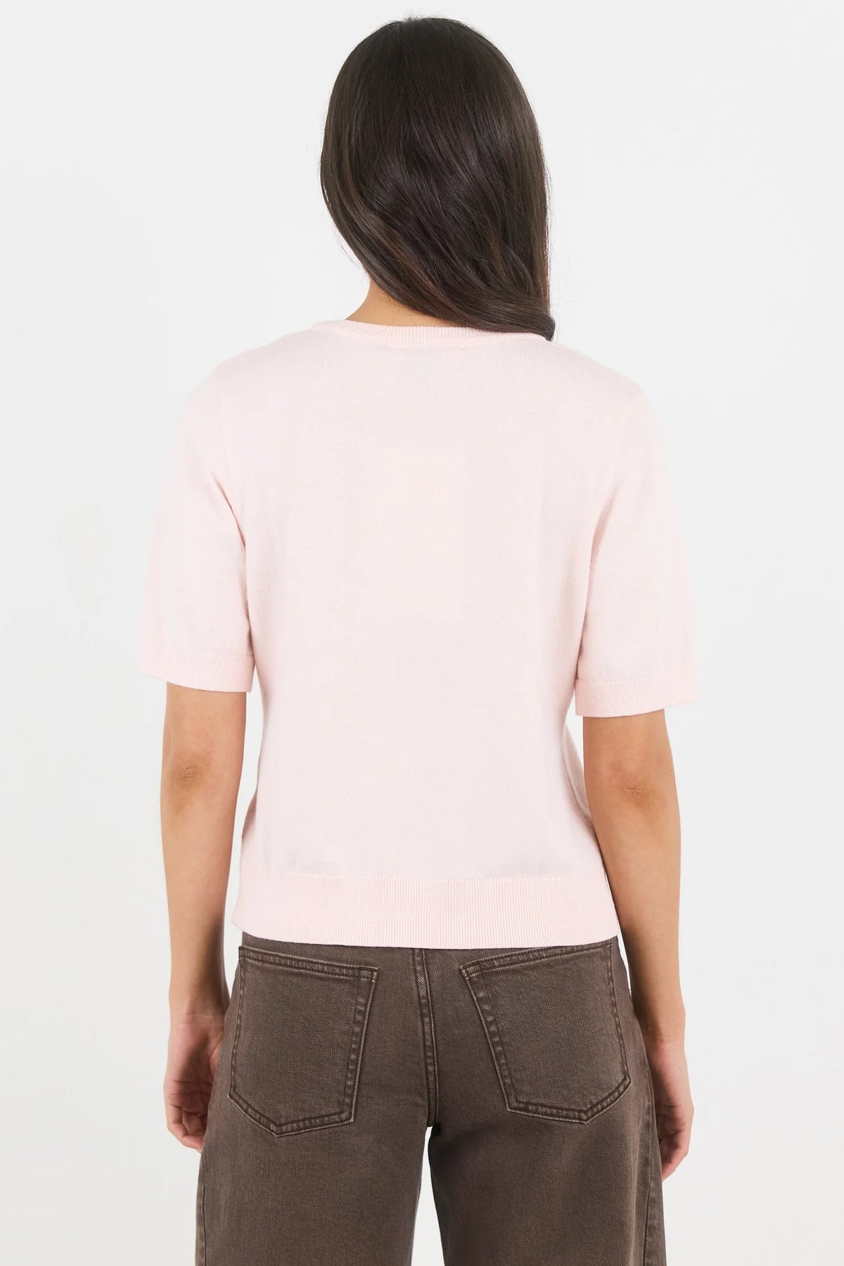 Stories Be Told Edition Blush Crewneck Cashmere Blend Knit Tee