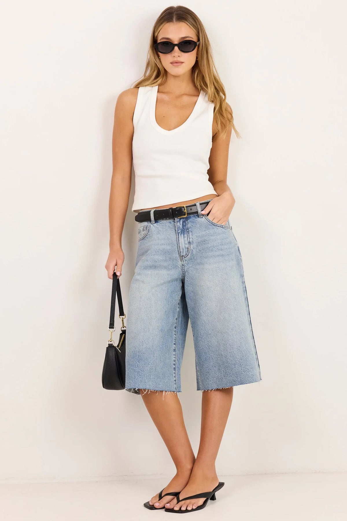 Stories Be Told Maverick Vintage Blue Bermuda Denim Shorts