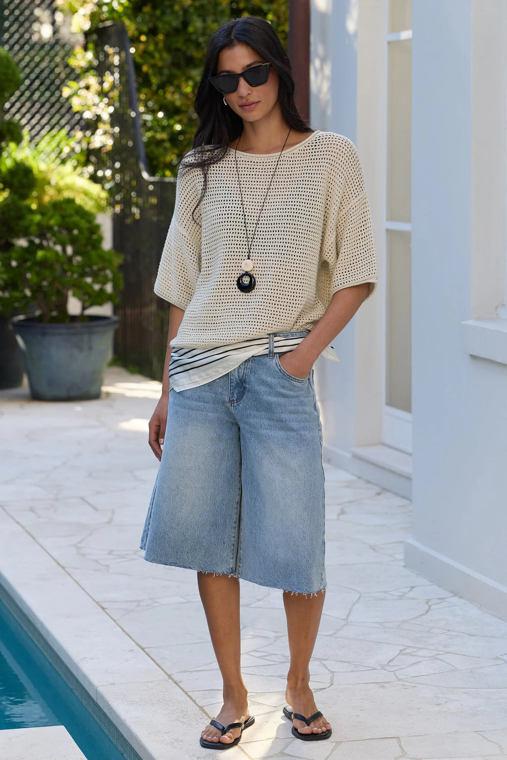 Stories Be Told Maverick Vintage Blue Bermuda Denim Shorts