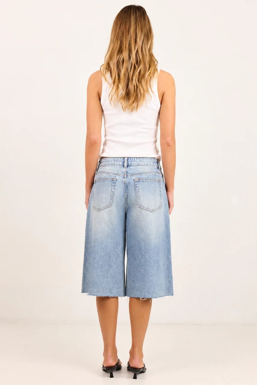 Stories Be Told Maverick Vintage Blue Bermuda Denim Shorts