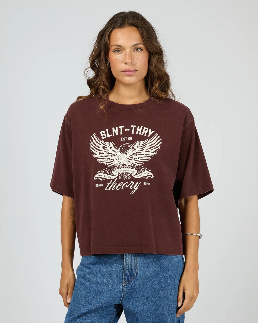 Silent Theory In Time Relaxed Tee Cherry