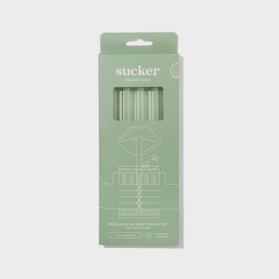 Reusable Glass Smoothie Straws Transparent