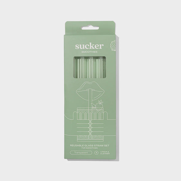 Reusable Glass Smoothie Straws Transparent