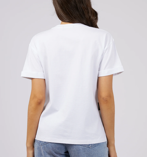 Get ready to rock the weekend with the All About Eve Washed Tee. This trendy top features a stylish garment wash and boasts a branded chest embroidery. Pair it with your favorite denim jeans and sneakers for the ultimate chic and effortless look.