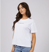 Get ready to rock the weekend with the All About Eve Washed Tee. This trendy top features a stylish garment wash and boasts a branded chest embroidery. Pair it with your favorite denim jeans and sneakers for the ultimate chic and effortless look.