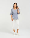Seduce Sadie Top Blue Grid