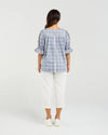 Seduce Sadie Top Blue Grid