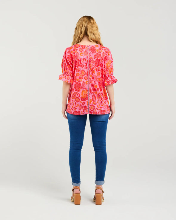 Seduce Sadie Top Abstract Blush
