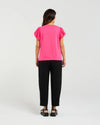 95% Cotton, 5% Spandex

Pink chiffon puff sleeves

Gathered detail for a flattering silhouette

Classic, versatile bodice design

Perfect for casual to occasion wear
