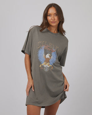 Silent Theory Open Wings Tee Dress Coal