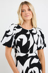 Stories Be Told Stage Maxi Dress Black Ivory Print