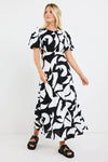 Stories Be Told Stage Maxi Dress Black Ivory Print