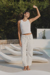 100% Cotton denim

High-rise fit for a flattering waistline

Barrel-leg cut for a modern, relaxed silhouette

Soft ecru wash for versatile styling

Self-tie waist belt for an adjustable fit