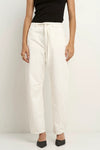 100% Cotton denim

High-rise fit for a flattering waistline

Barrel-leg cut for a modern, relaxed silhouette

Soft ecru wash for versatile styling

Self-tie waist belt for an adjustable fit