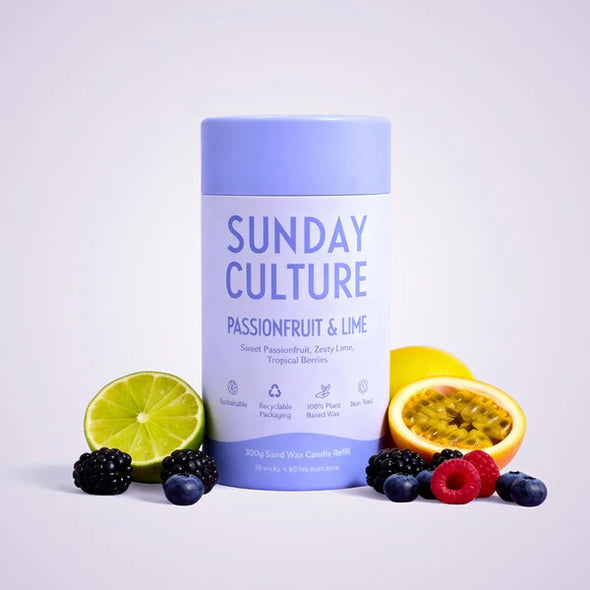 Turn any space into a tropical escape with our Passionfruit &amp; Lime Ready-to-Pour Sand Wax. A vibrant blend of juicy passionfruit and zesty lime meets notes of apple, strawberry, and peach for a scent that’s pure sunshine and good vibes — your senses’ new favourite holiday.

Includes 10 wicks – Enough to keep you glowing through multiple pours.

Up to 60 hours burn time – Long-lasting warmth and fragrance for days.
