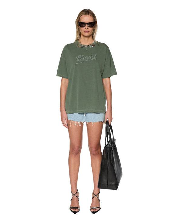 This oversized tee features a unique twist, making it the perfect addition to your collection. Elevate your look and add a touch of sophistication to your style.