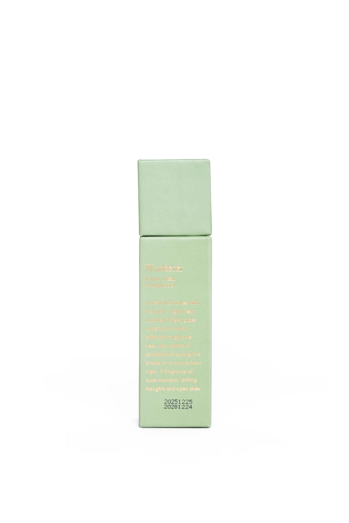 A scent that moves with the wind - light, fresh, untamed. Green grass underfoot, cool air drifting through pine trees, the warmth of sandalwood curling like smoke on a crisp autumn night. A fragrance of quiet moments, drifting thoughts and open skies.

- Notes of citrus, fresh &amp; sandalwood
- 10ml glass spray bottle, perfect for on-the-go
- Makes a thoughtful gift or signature scent
