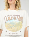 The Rocky Mountains Relaxed Tee wraps you in soft 100% cotton comfort, spotlighting a vintage-style Colorado peaks graphic that’s faded just like your best adventure stories. With its easy, relaxed fit, this tee effortlessly teams up with denim, joggers, or athleisure for a chill, timeless vibe that’s as bold as the mountains themselves.