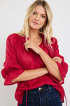 - Soft puff sleeves with subtle shirring
- Oversized fit for laid-back comfort
- Flattering v-neckline adds feminine charm
- Plain design offers endless styling options
- Natural linen-lyocell blend for breathable softness
- Fabric Composition - 55% Linen 45% Lyocell