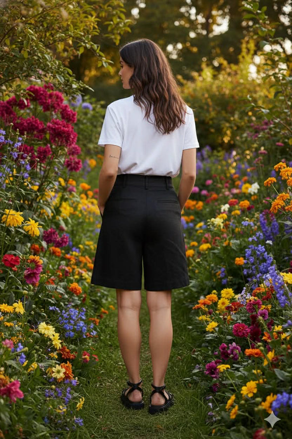 High-waisted fit with a sleek fly front and hook closure

Elasticated waistband at the back for comfort

Relaxed wide-leg silhouette

Functional pockets for everyday ease

Belt loops for versatile styling

Made from breathable 100% linen

Standard fit with no stretch