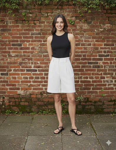 High-waisted fit with a sleek fly front and hook closure

Elasticated waistband at the back for comfort

Relaxed wide-leg silhouette

Functional pockets for everyday ease

Belt loops for versatile styling

Made from breathable 100% linen

Standard fit with no stretch