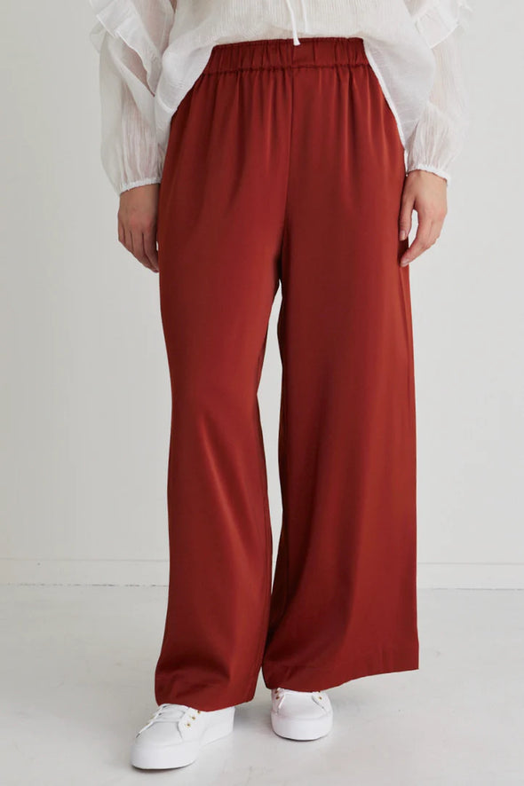 Among The Brave Luxury Satin Wide Leg Pant Copper