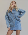 Meet your new outfit hero: the Dale Shacket. Made from sturdy cotton rigid denim, this long-fit wonder adds an effortless cool vibe, complete with handy front chest pockets for all your essentials. Perfect for layering up and leveling up your style game!