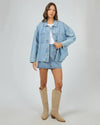 Meet your new outfit hero: the Dale Shacket. Made from sturdy cotton rigid denim, this long-fit wonder adds an effortless cool vibe, complete with handy front chest pockets for all your essentials. Perfect for layering up and leveling up your style game!