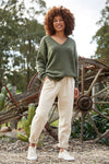 For everyday comfort, the Paarl Knit is your go-to piece. This cosy knit, crafted with a wool and recycled material blend, is a winter essential, ensuring warmth and comfort. The V-neck and curved high-low hem add a stylish touch, making it suitable for any occasion. An excellent base layer for your layered look, add a coat and a scarf to complete the cosy-chic ensemble.
