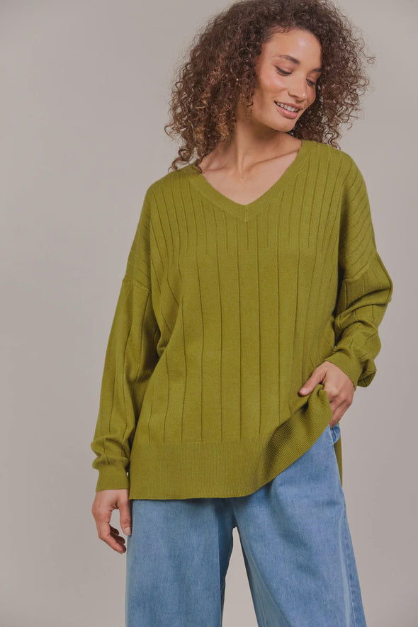 Eb & Ive Palmer Relaxed Knit Chartreuse