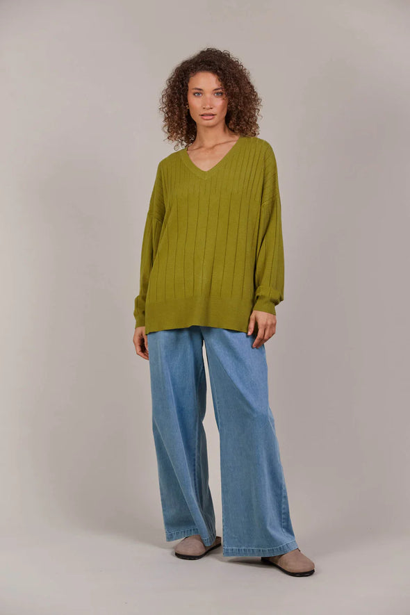 Eb & Ive Palmer Relaxed Knit Chartreuse