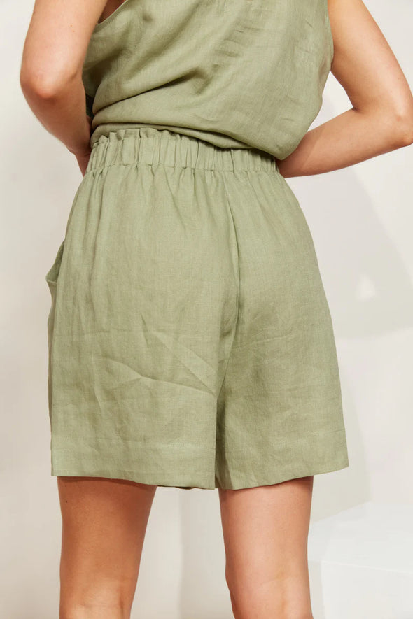 Ready for those lazy summer days and outdoor hangs, the Sojourn Short will be your new go-to for laid-back style. In 100% linen, these shorts are like a breath of fresh air, keeping you cool and comfy all season long. With a high elastic waist, they hug you in all the right places while rocking soft pastel hues for that easy summer vibe. Go for a coordinated look by matching them with a linen shirt and sneakers.