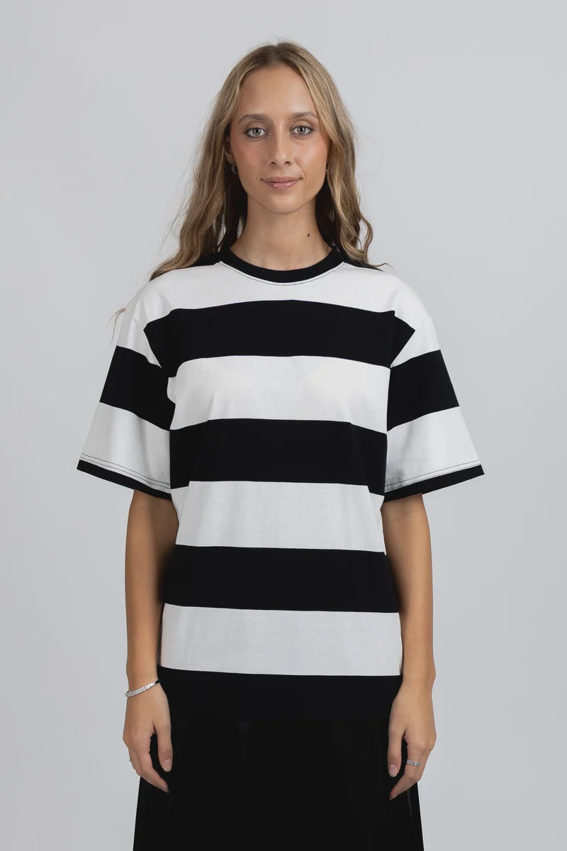 Federation Striped Tour Tee Black/White
