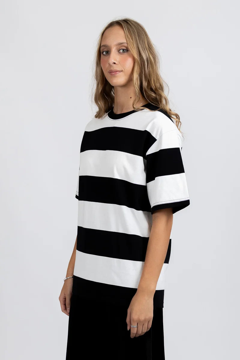 Federation Striped Tour Tee Black/White