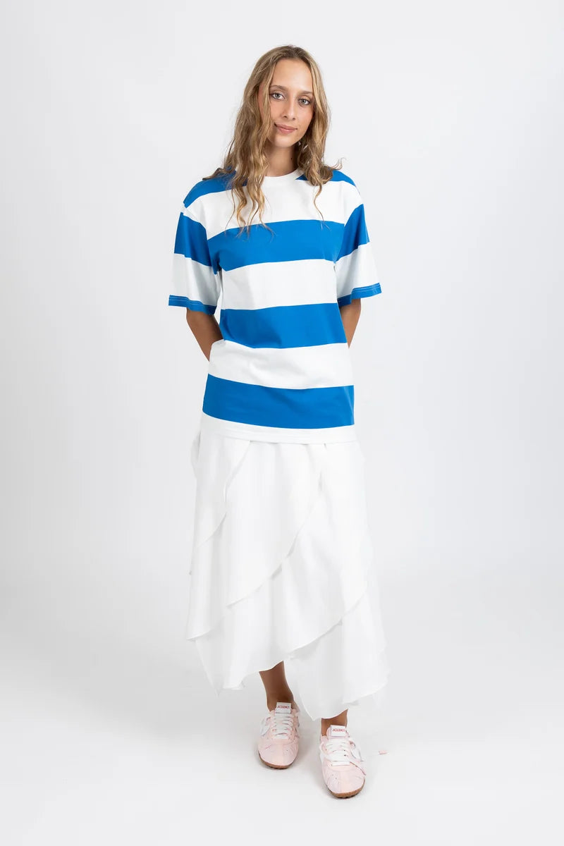 Federation Striped Tour Tee Harbour/White