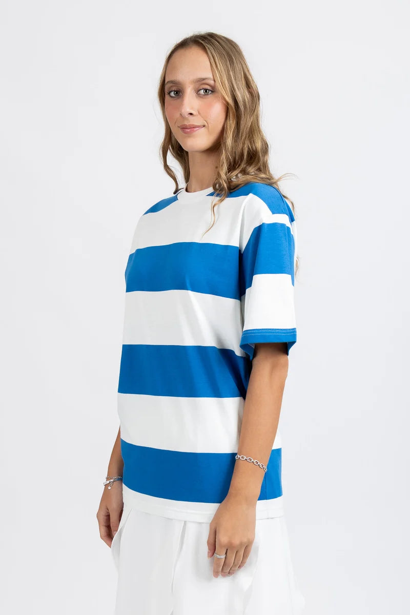 Federation Striped Tour Tee Harbour/White