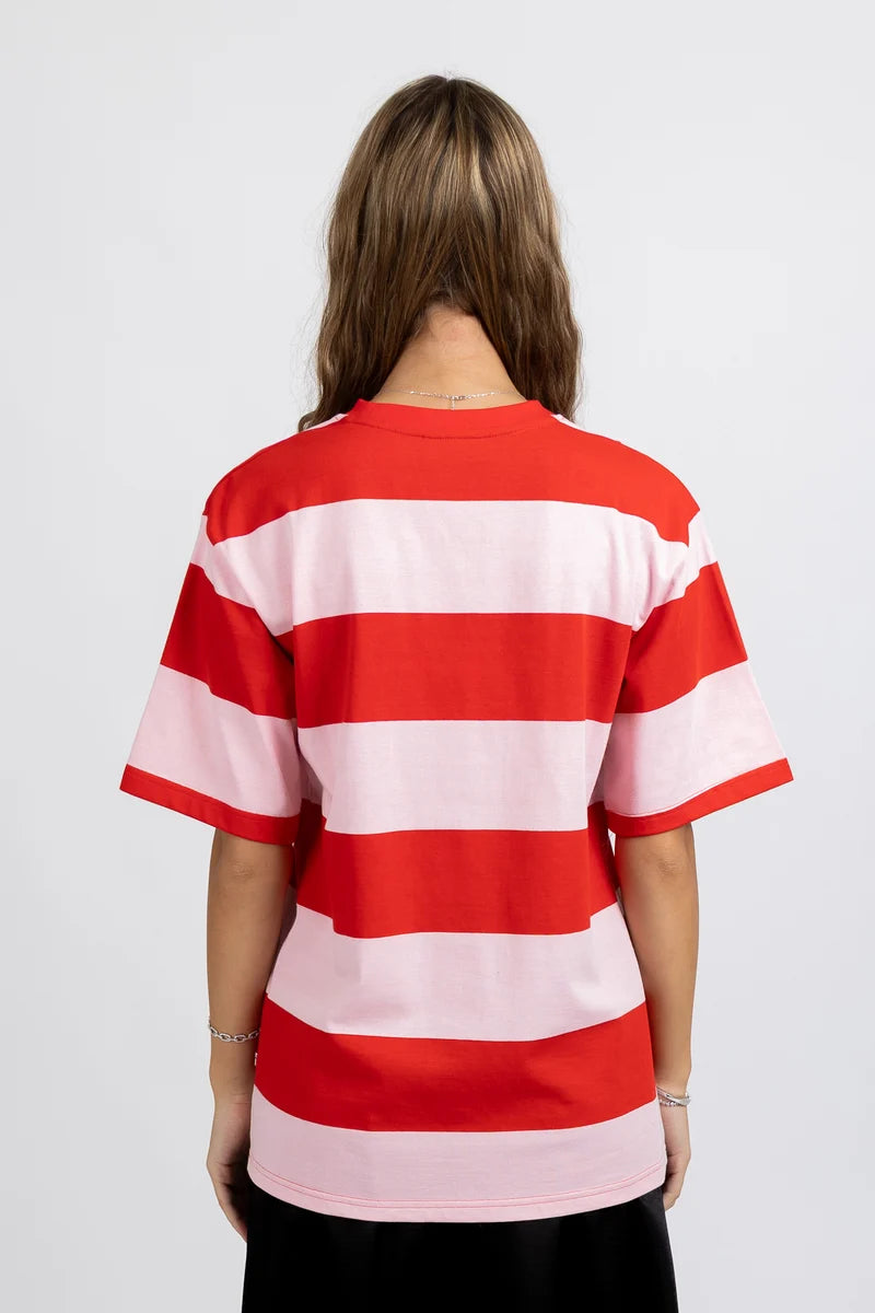 Federation Striped Tour Tee Pink/Red