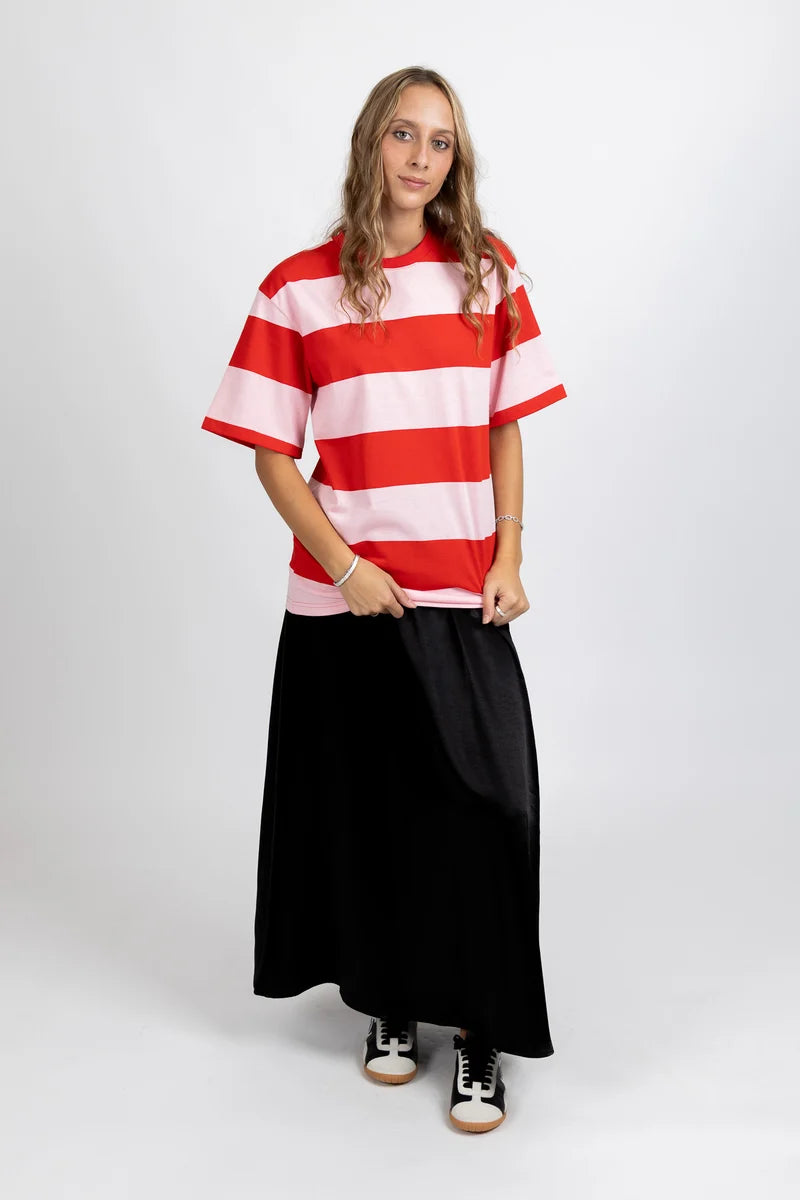 Federation Striped Tour Tee Pink/Red